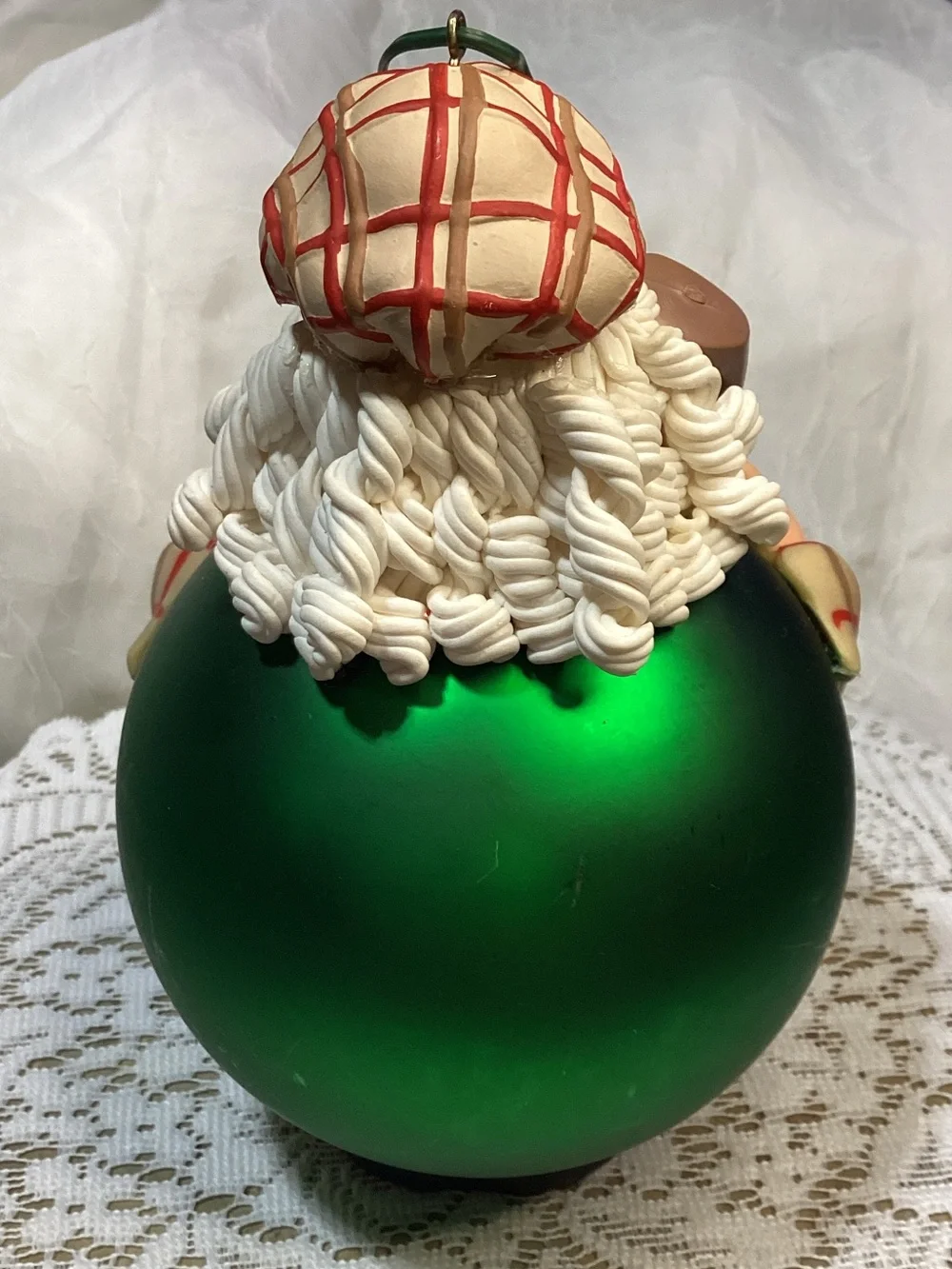 Department 56 Mercury Glass Green Golfing Santa Claus Christmas Ornament